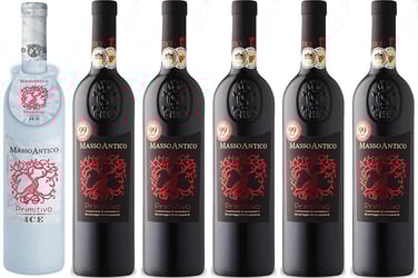 Masso Antico Vinlåda – 1 Primitivo ICE 2023 och 5 Primitivo 2022