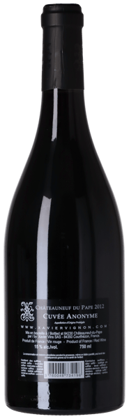 Xavier Chateauneuf du Pape Rouge Cuvée Anonyme 2012