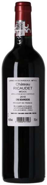 Château Ricaudet Médoc Cru Bourgeois 2018 i trälåda