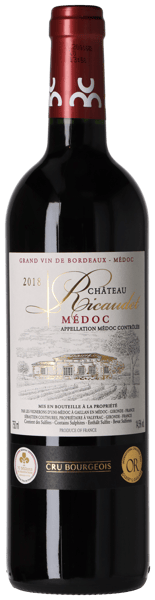 Château Ricaudet Médoc Cru Bourgeois 2018 i trälåda
